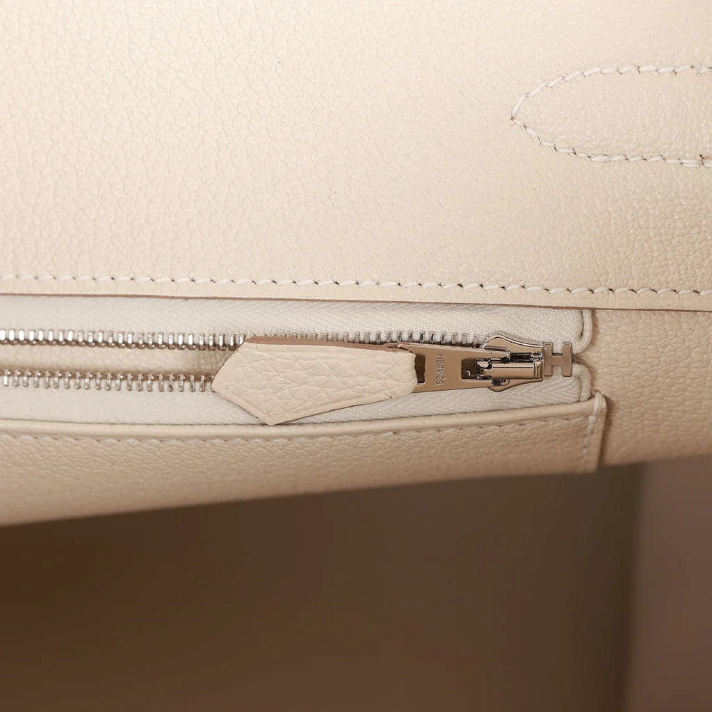 HE&ME Birkin 35 Craie Togo Palladium Hardware