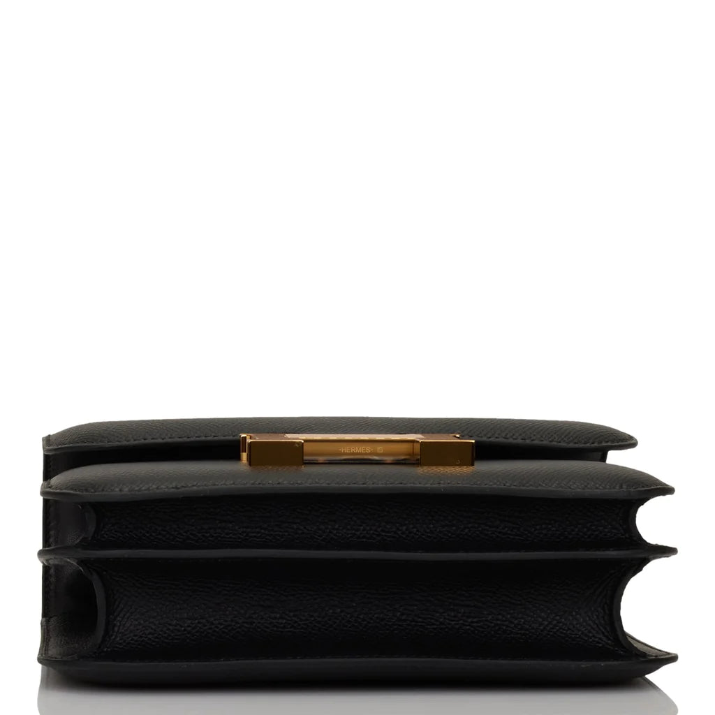 HE&ME Constance Bag 18 Black Epsom Gold Hardware