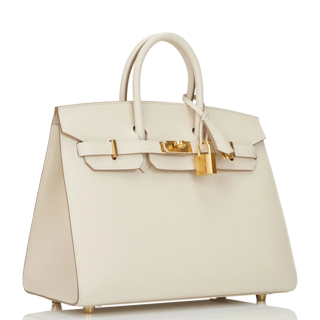 HE&ME Birkin Sellier 25 Craie Epsom Gold Hardware