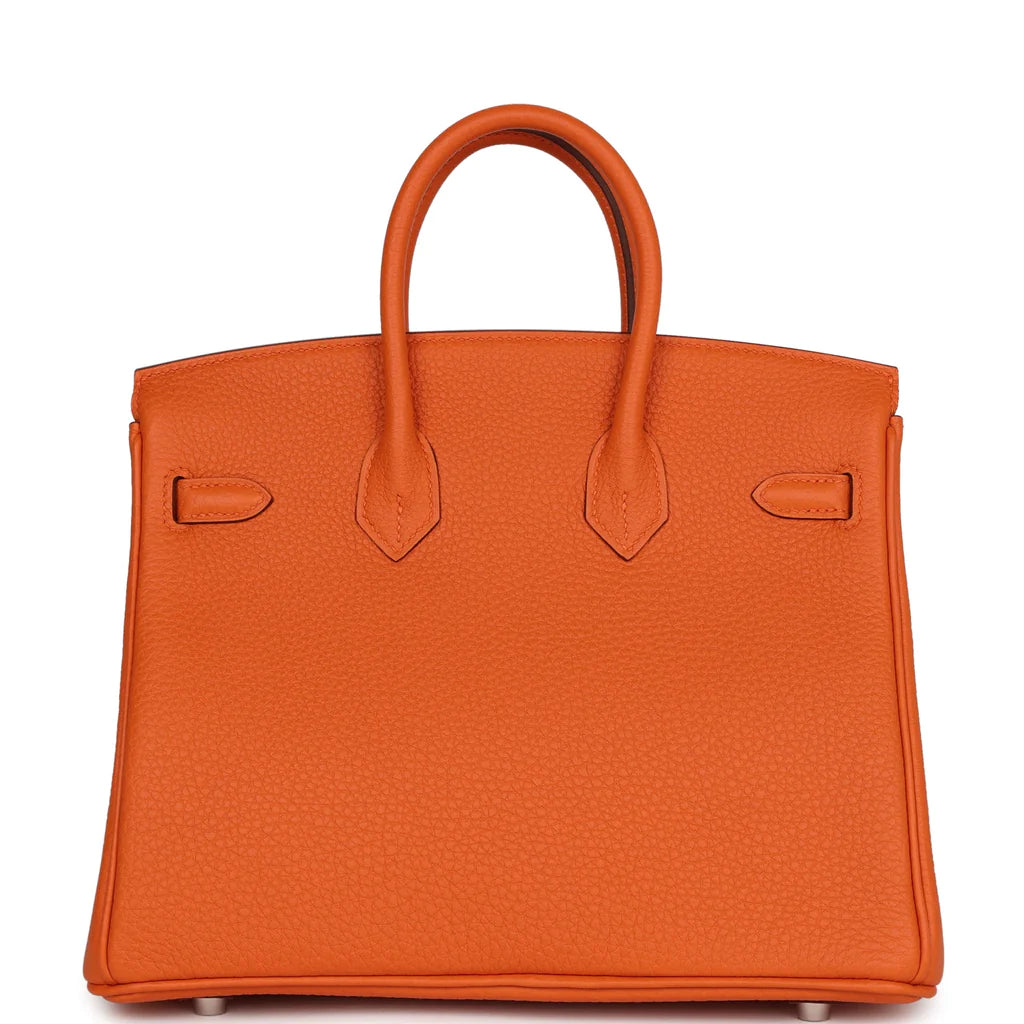 HE&ME Birkin 25 Orange Togo Palladium Hardware