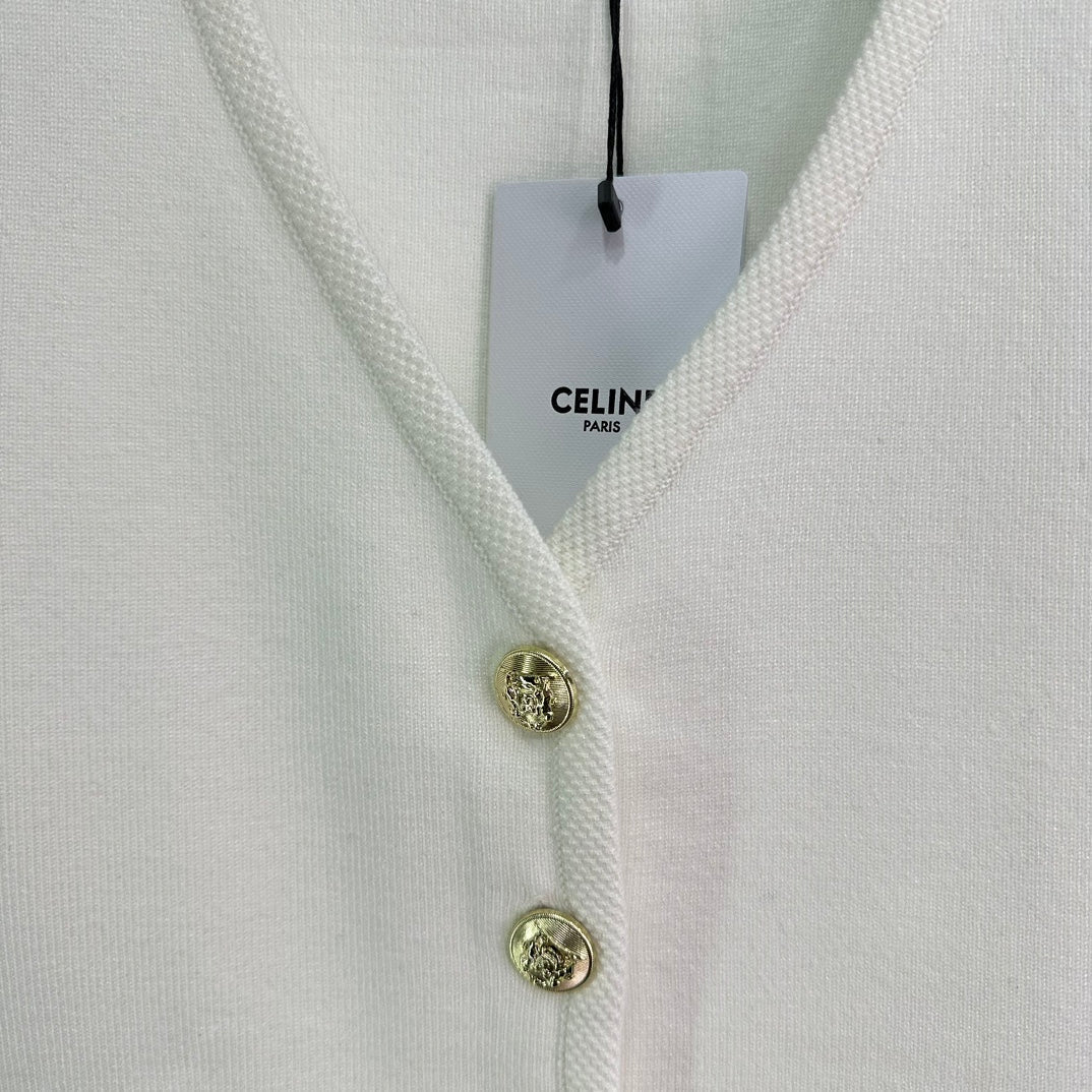 Chaleco tipo cárdigan con cuello en V