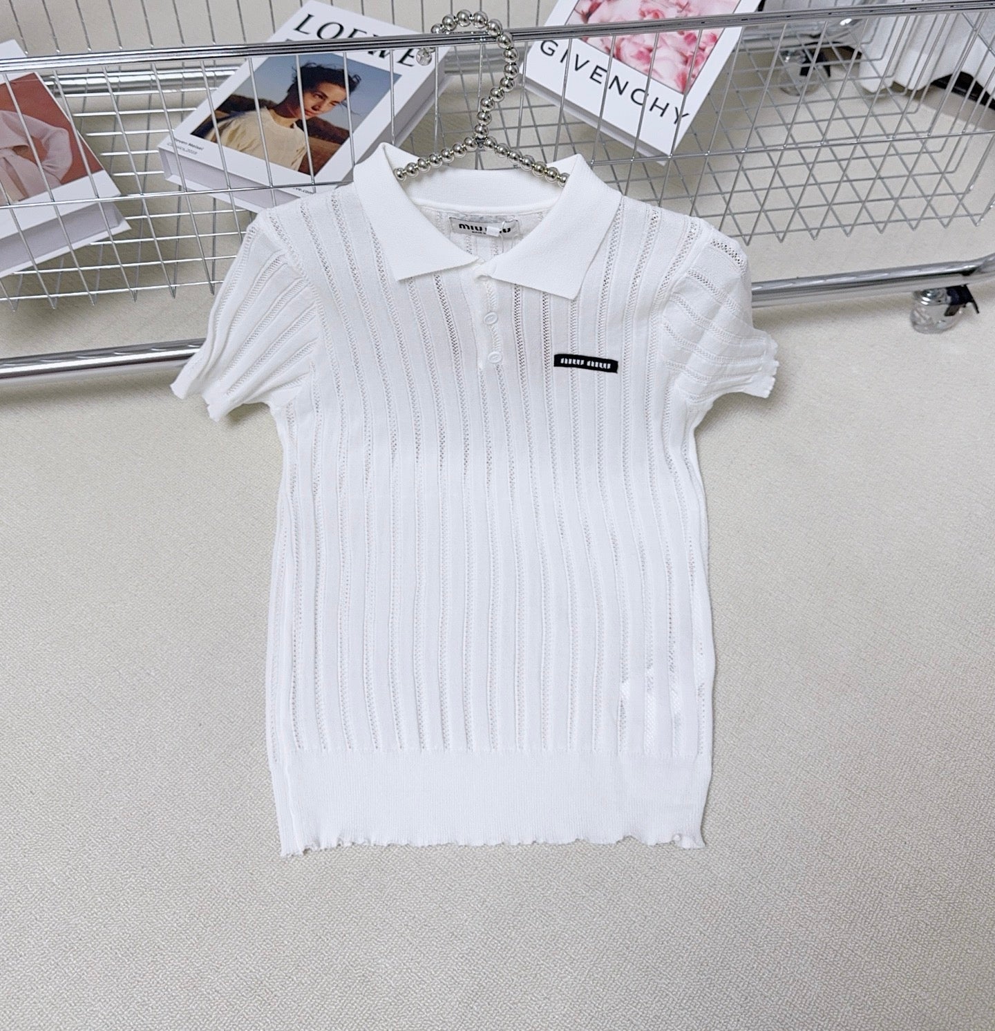 lapel knitted short sleeve