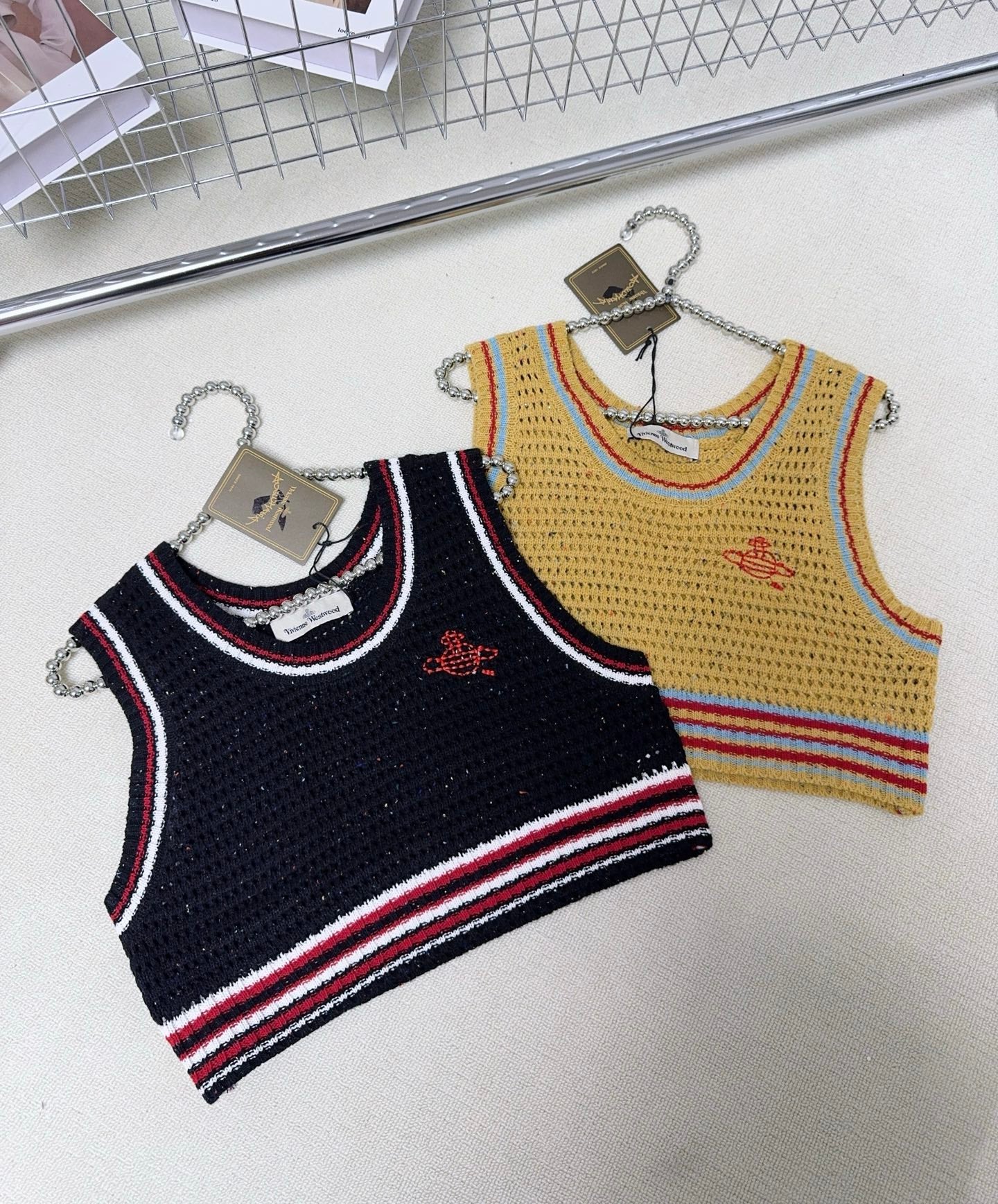 Retro color matching sleeveless vest
