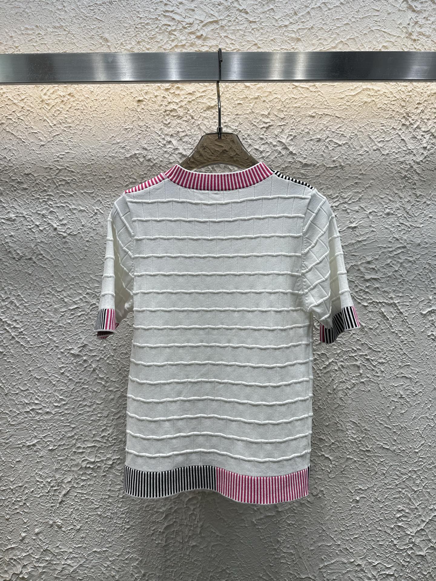 New color matching round collar knitted short sleeves