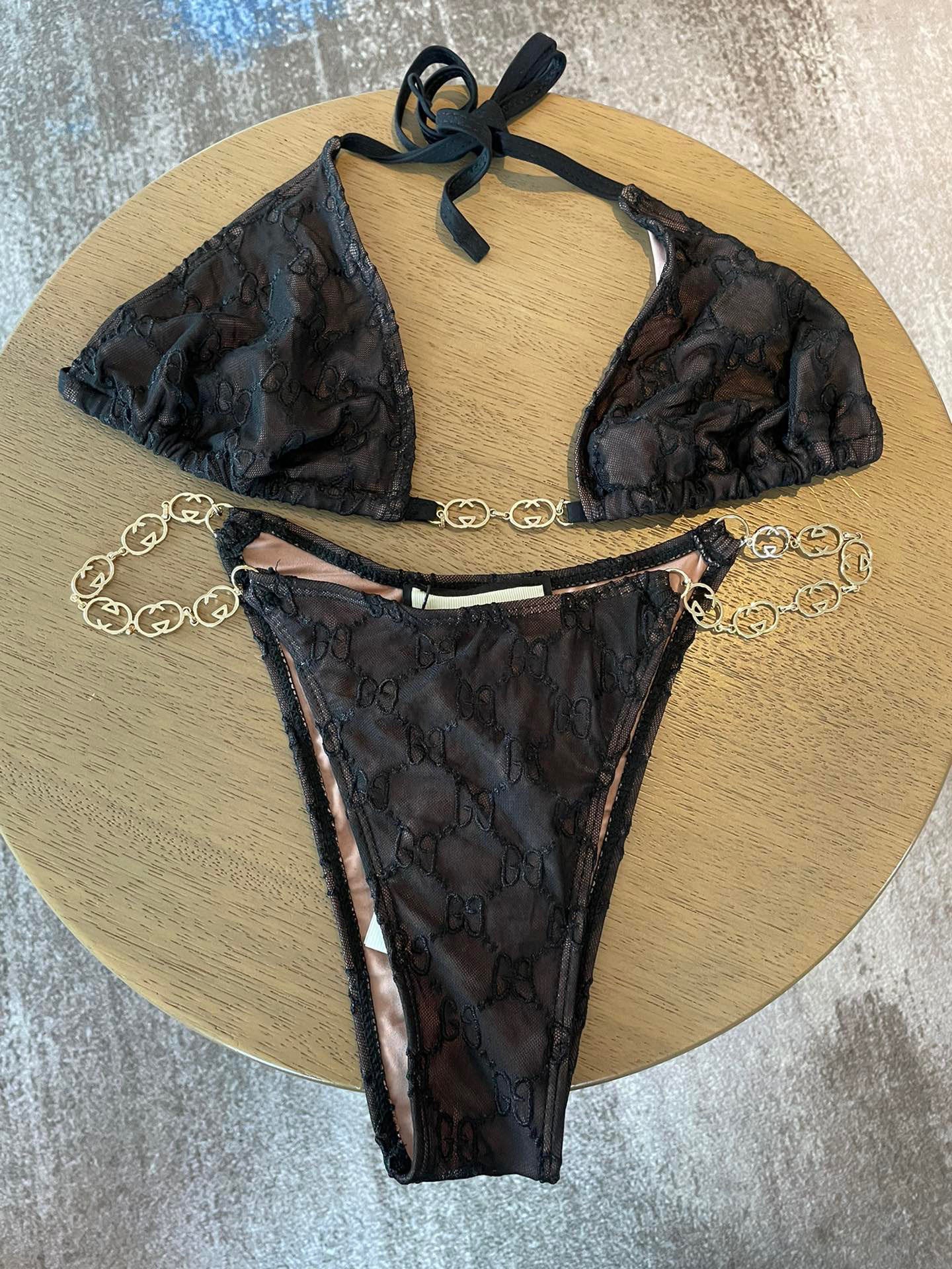 New sexy lace chain split bikini swimsuit