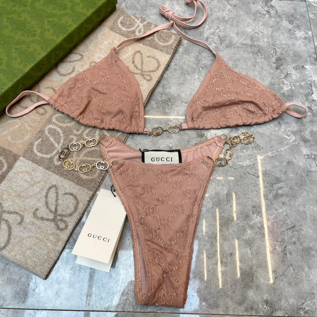 New sexy lace chain split bikini swimsuit