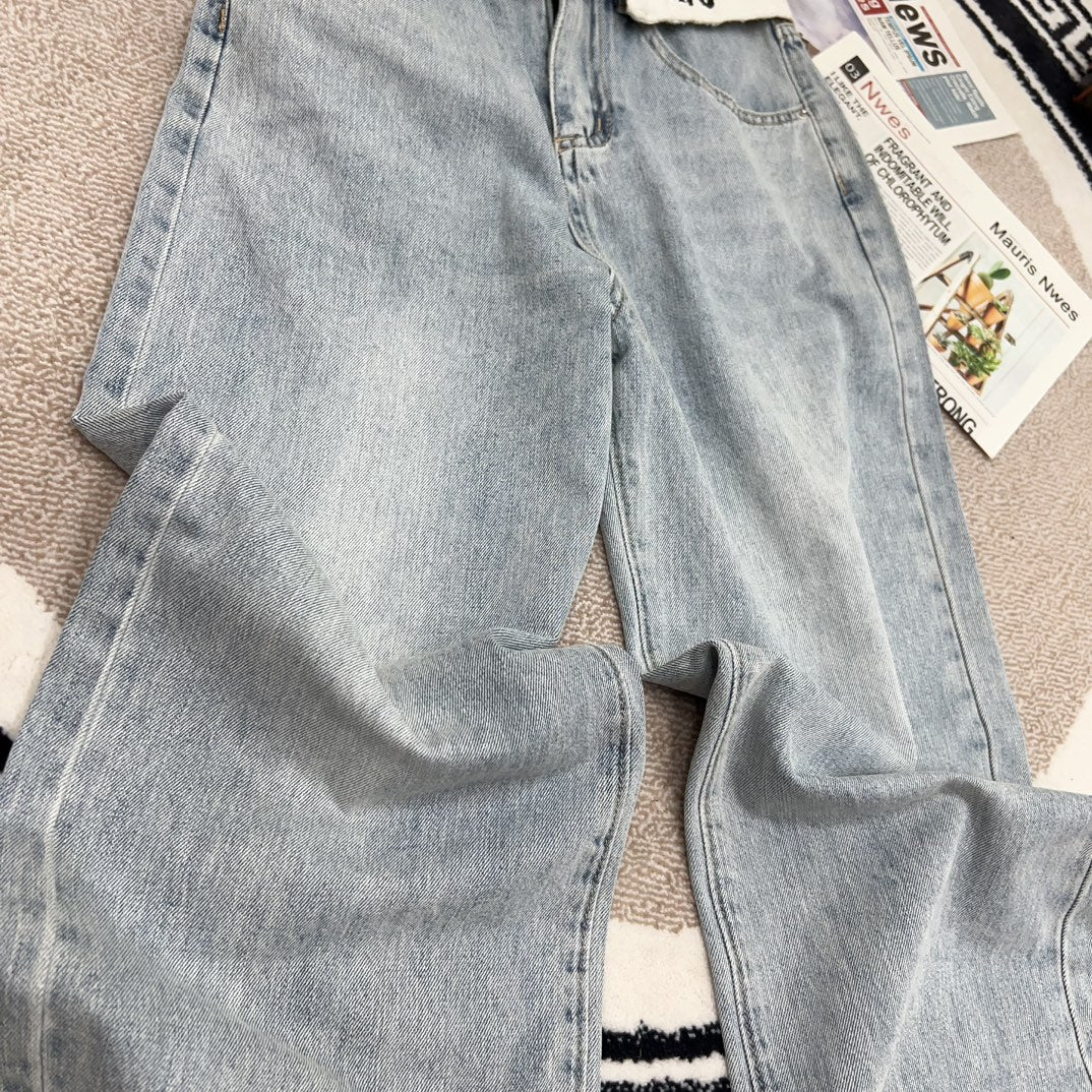 White reverse washed jeans