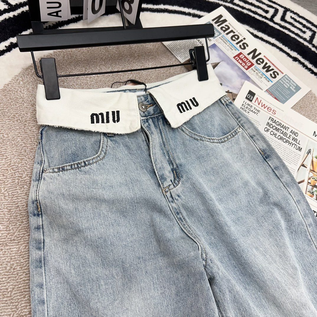 White reverse washed jeans