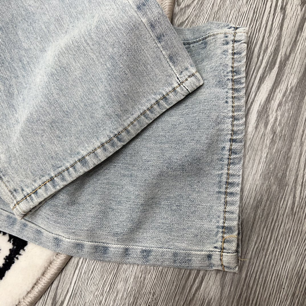 White reverse washed jeans