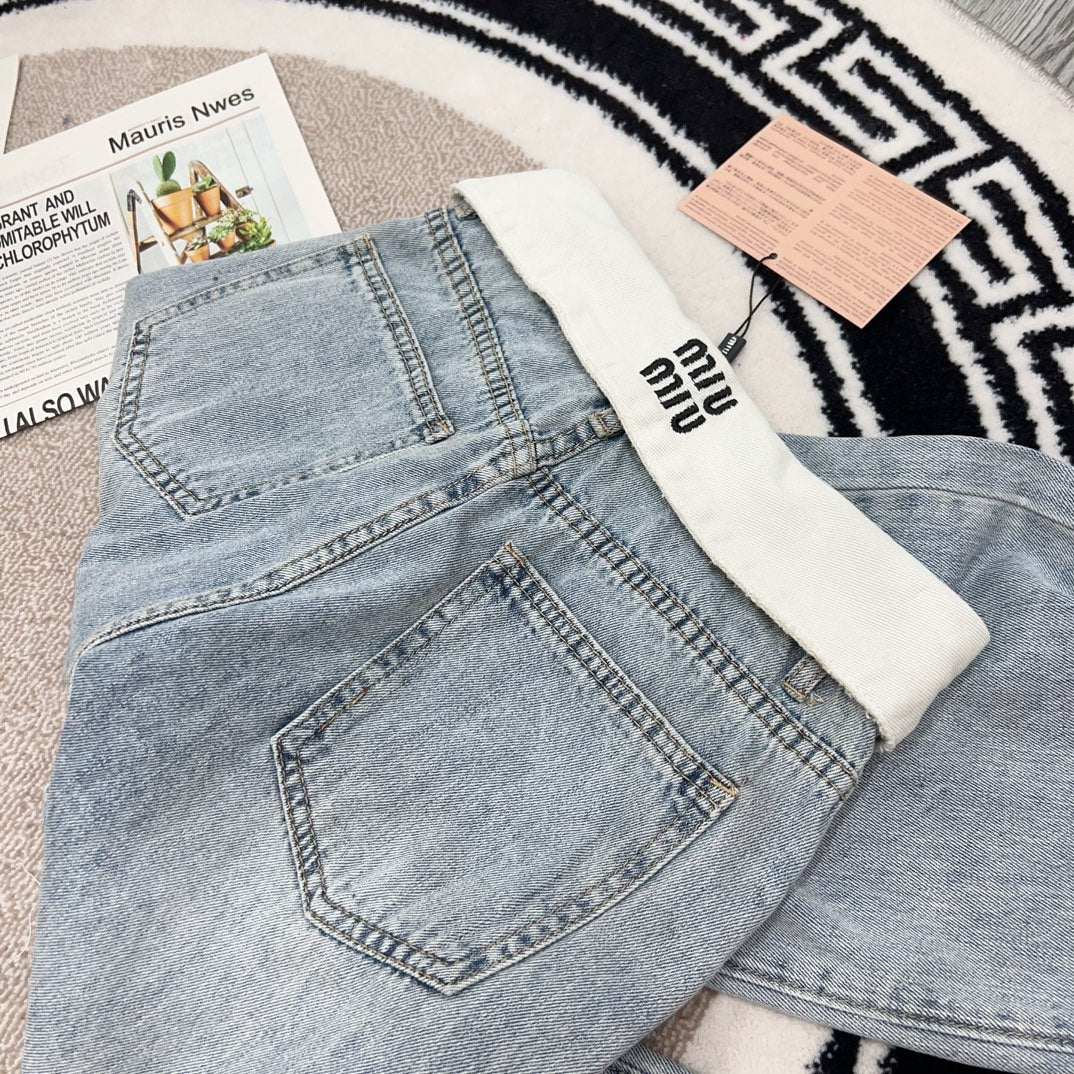 White reverse washed jeans