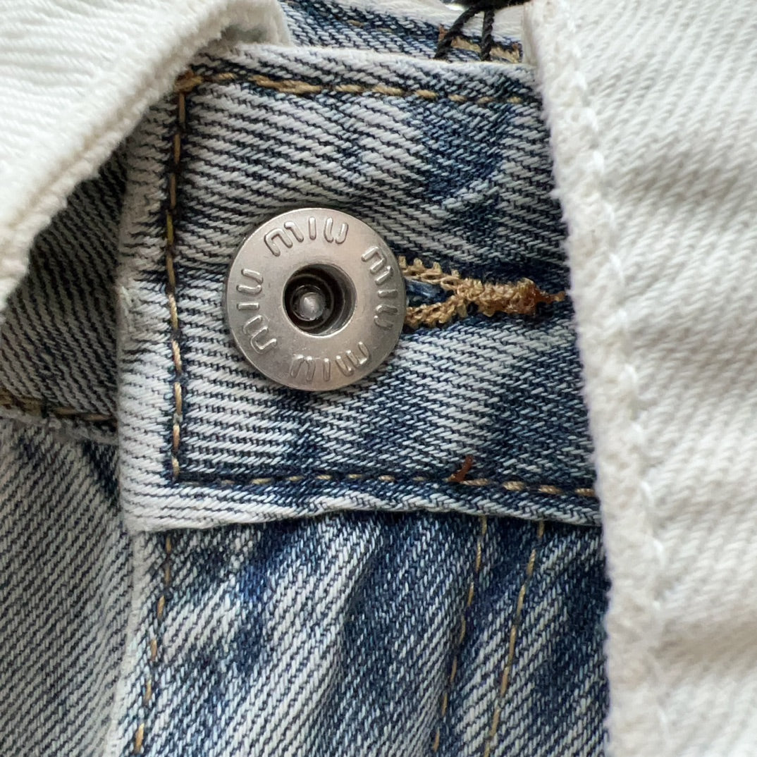 White reverse washed jeans