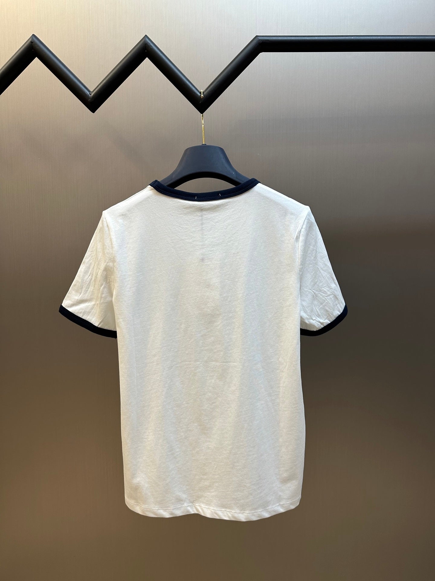 Basic color matching letters short sleeves