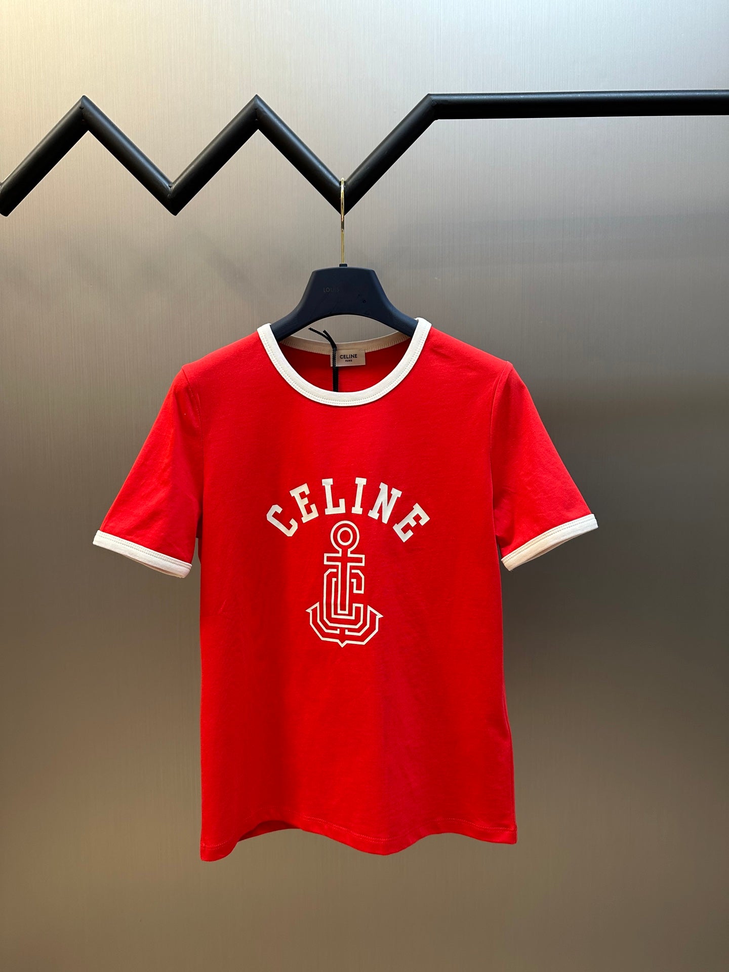 Basic color matching letters short sleeves