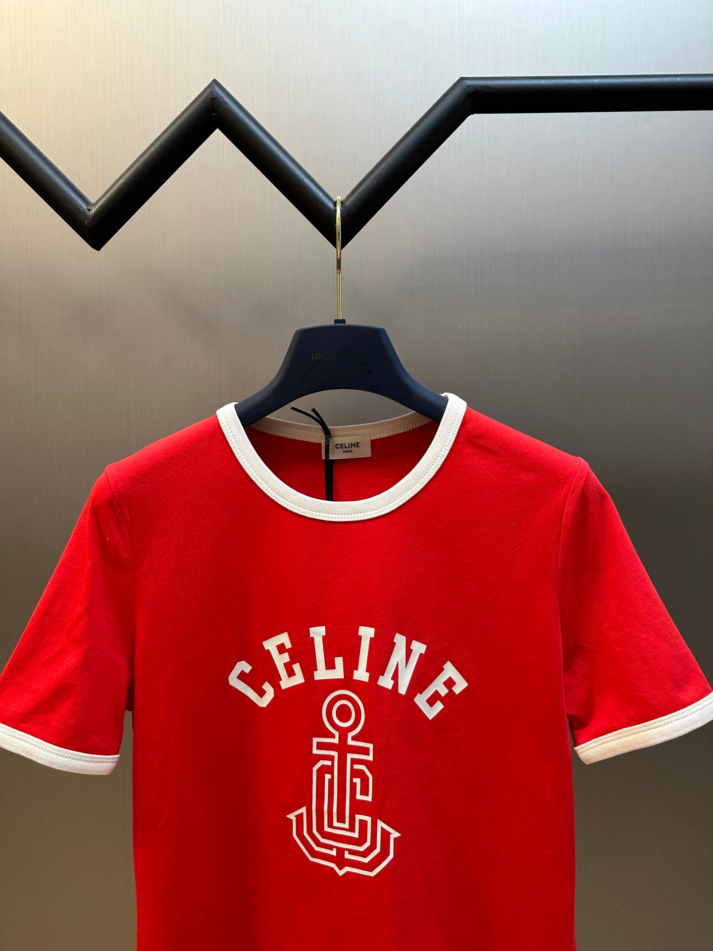 Basic color matching letters short sleeves