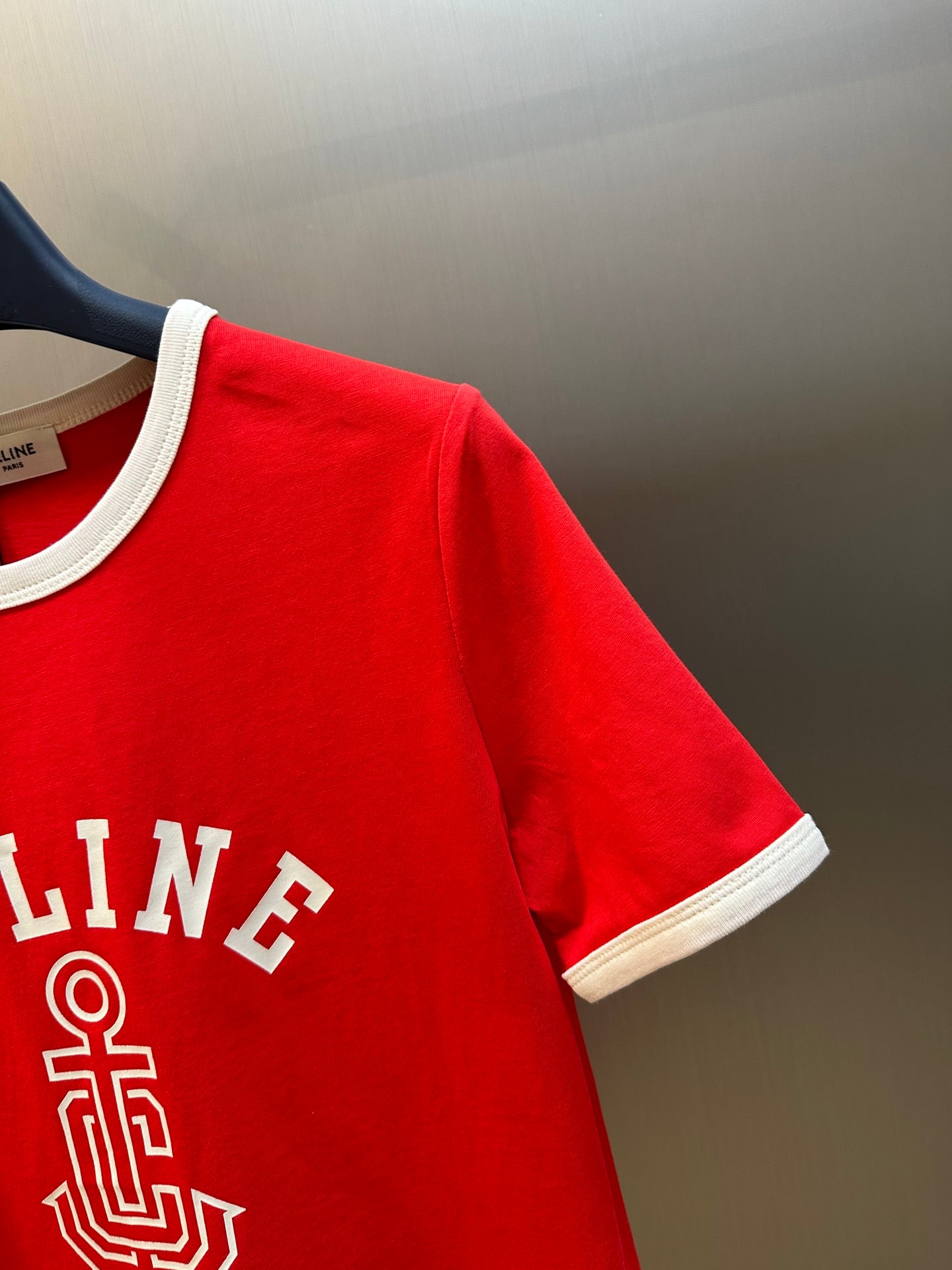 Basic color matching letters short sleeves