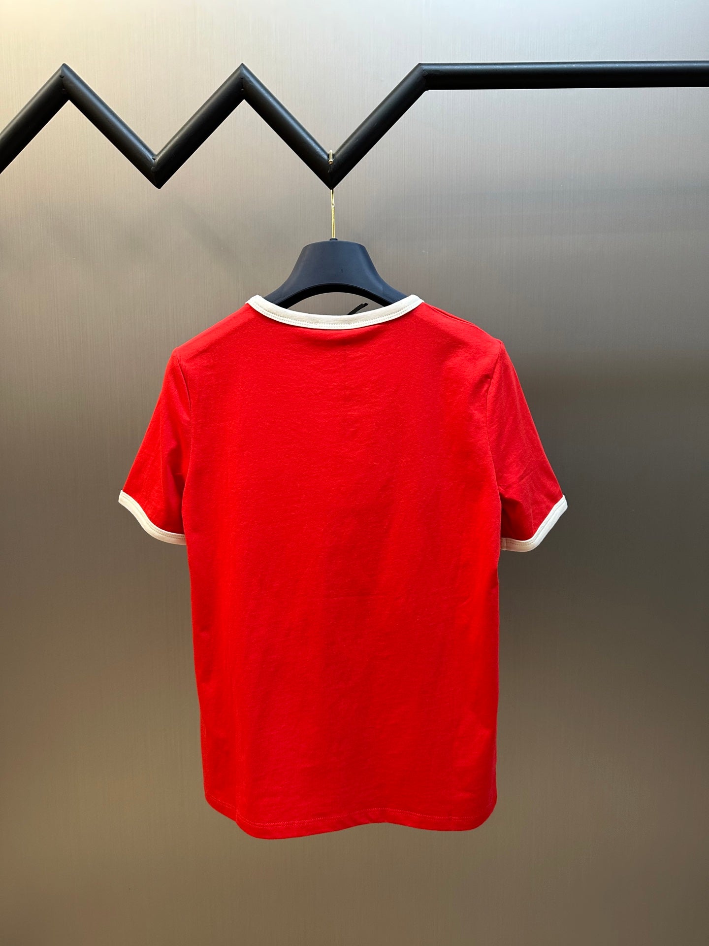 Basic color matching letters short sleeves