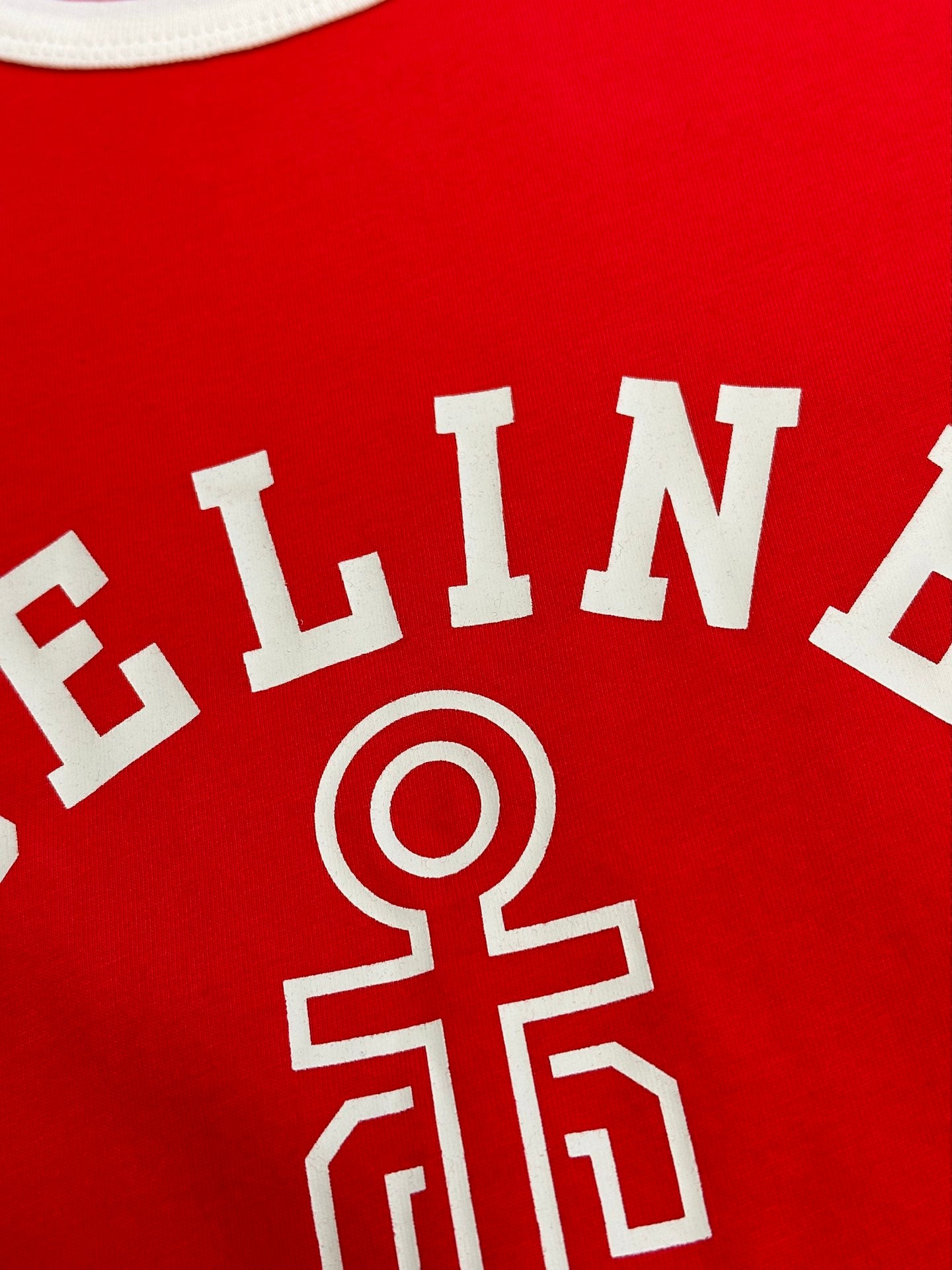 Basic color matching letters short sleeves
