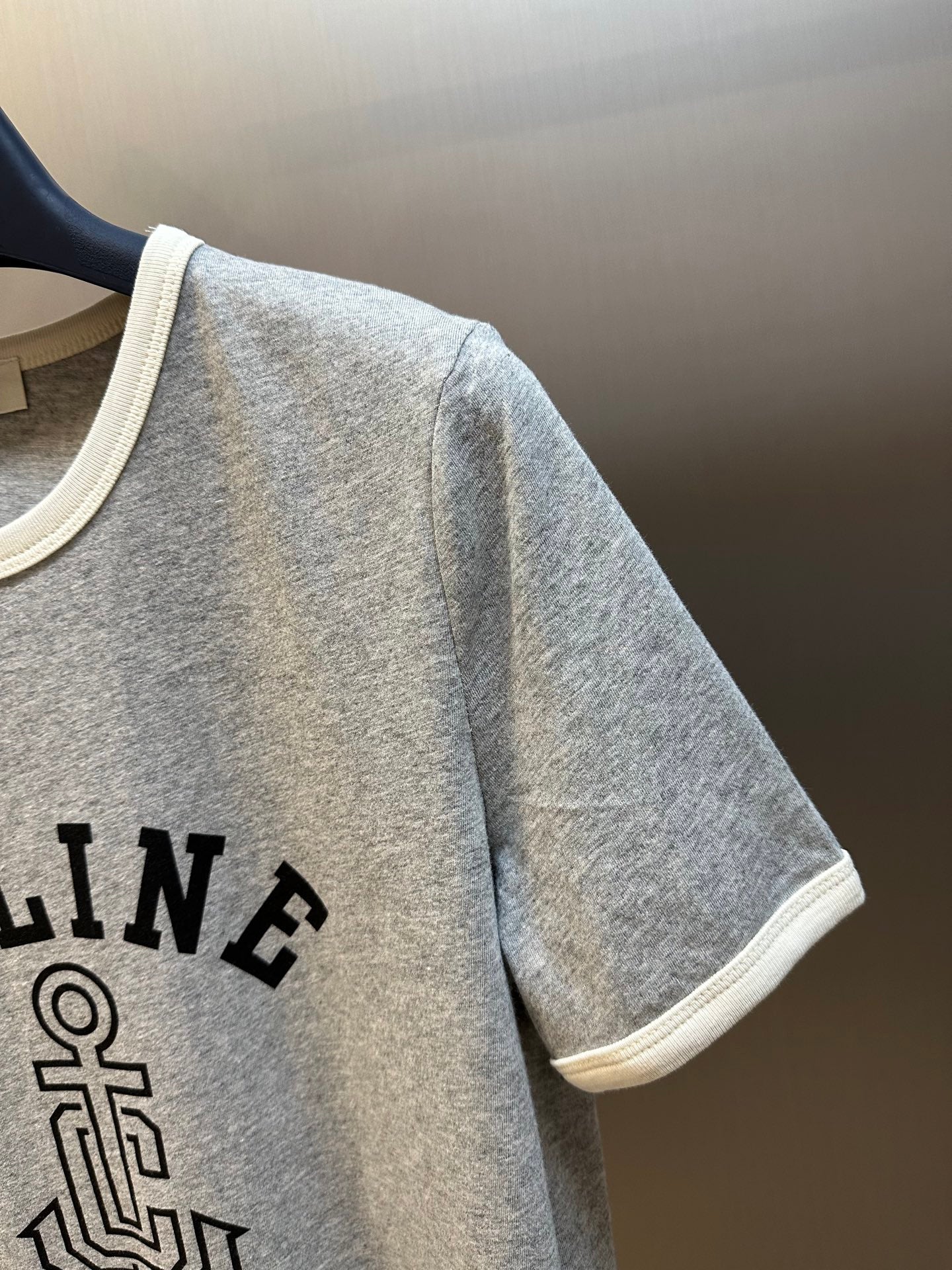 Basic color matching letters short sleeves