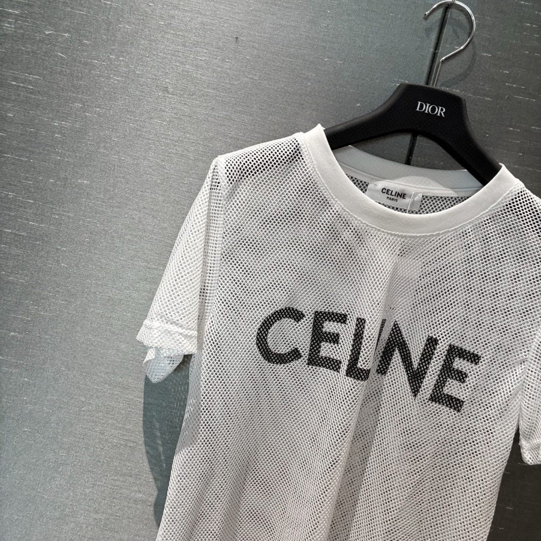 New round neck see-through short sleeves