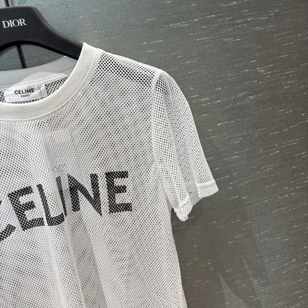 New round neck see-through short sleeves