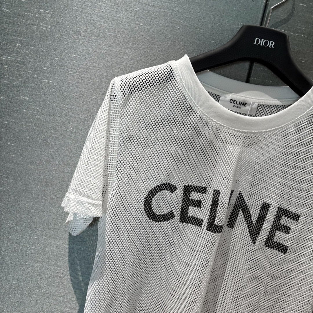 New round neck see-through short sleeves