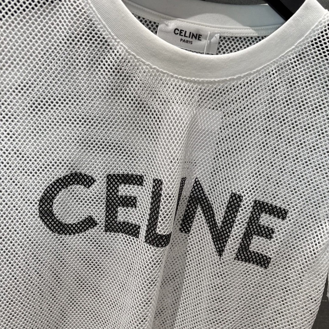 New round neck see-through short sleeves