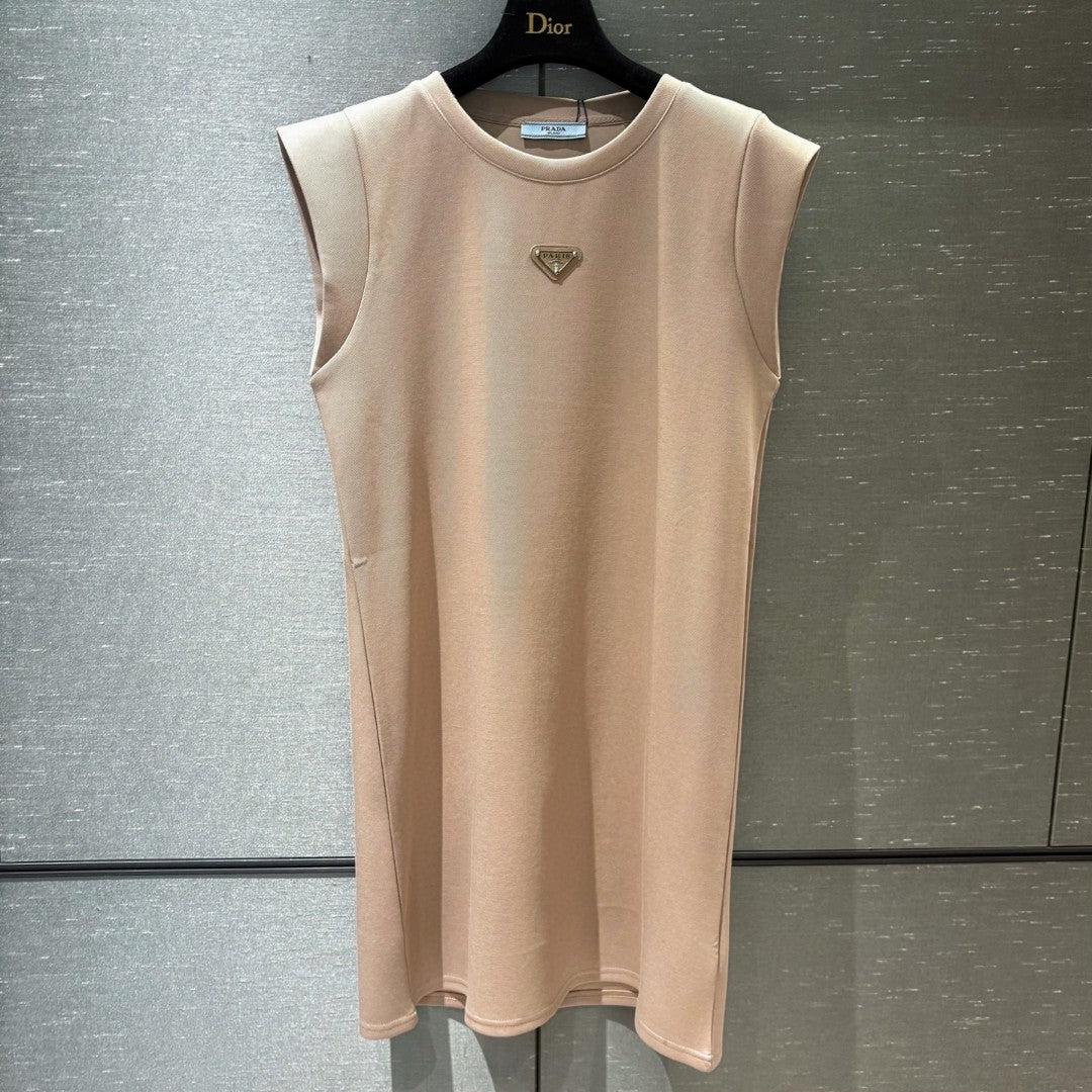 Cotton Metal Logo Sleeveless Tank Dress