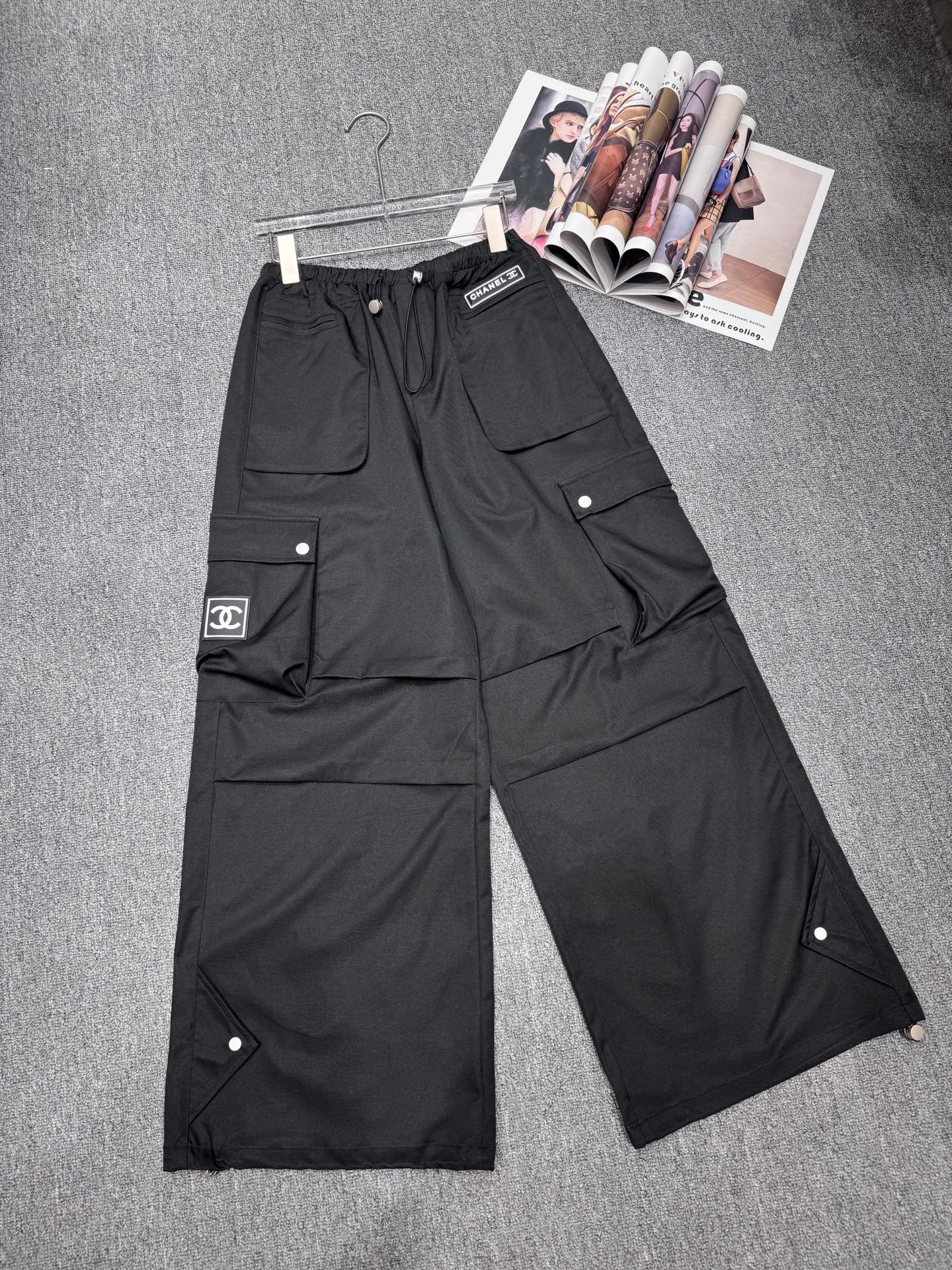 Double Pocket Black Cargo Pants