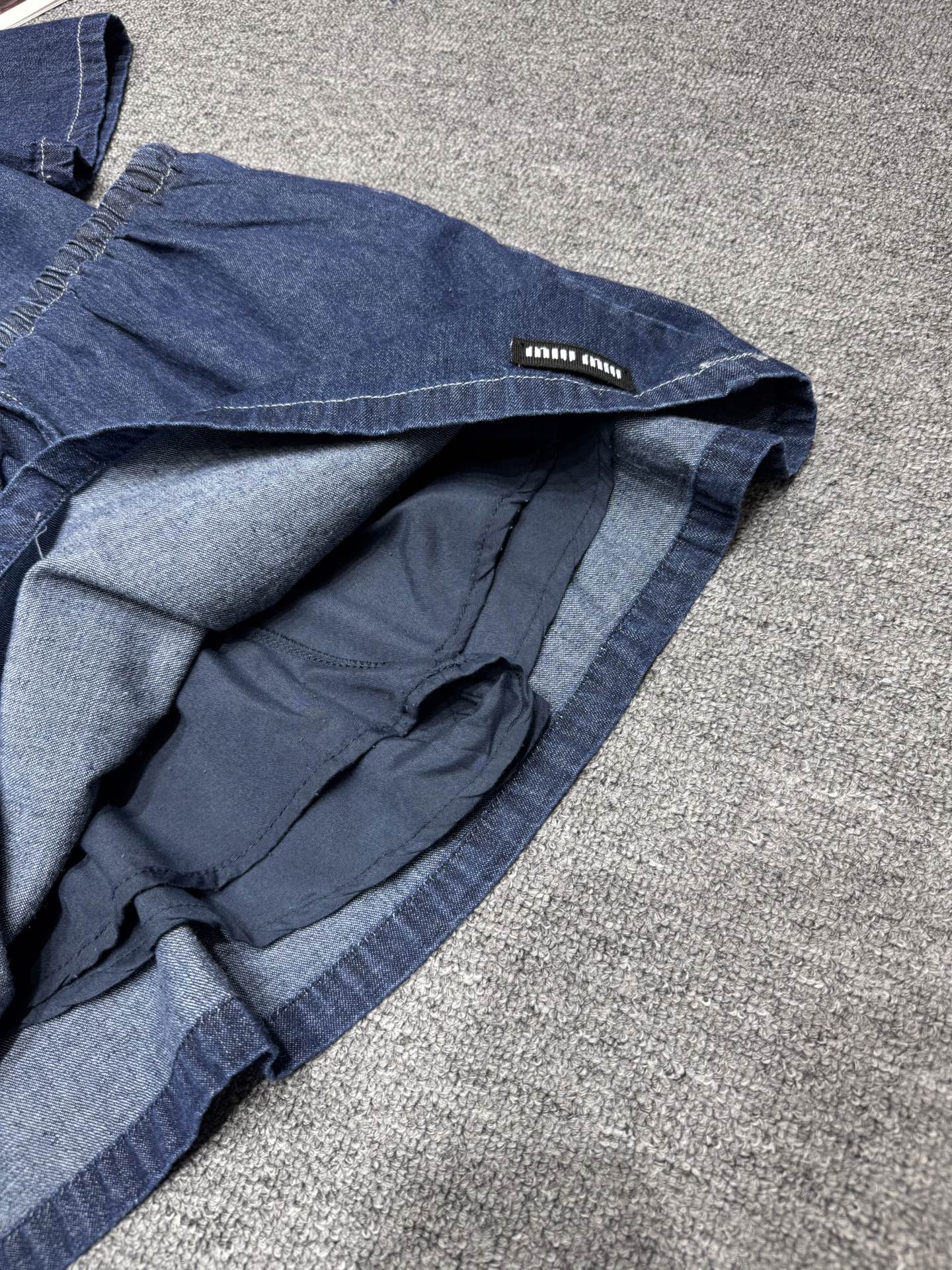 Lapel denim short sleeve + short skirt suit