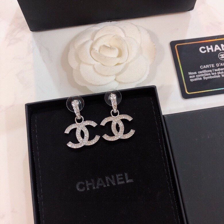 Double C diamond earrings