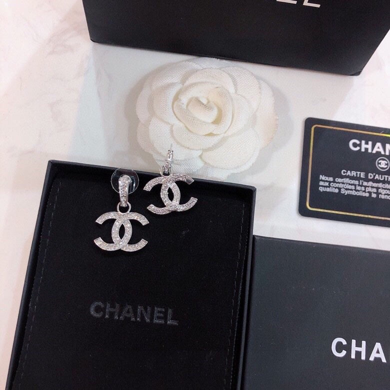 Double C diamond earrings