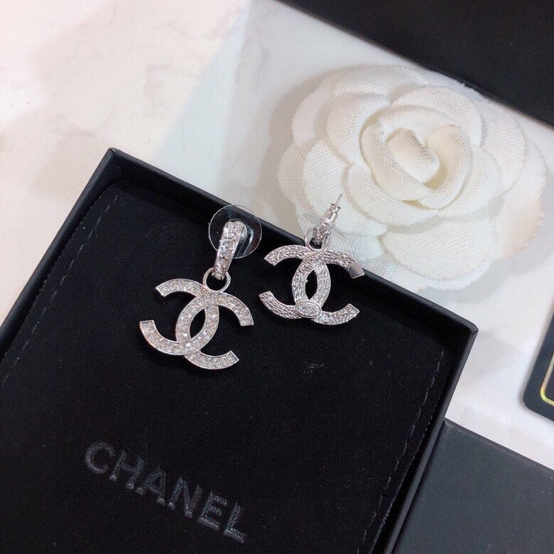 Double C diamond earrings