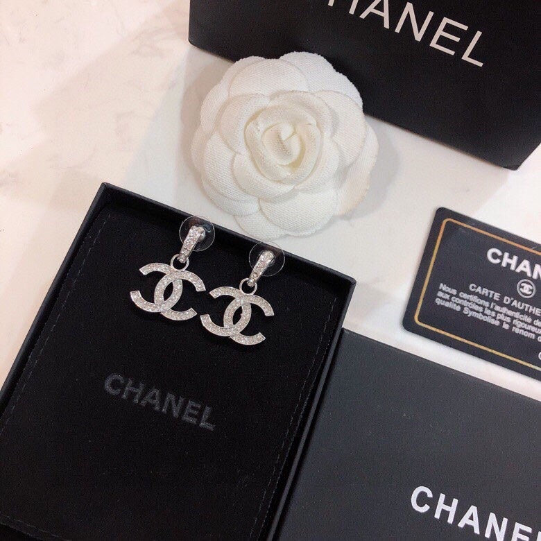 Double C diamond earrings