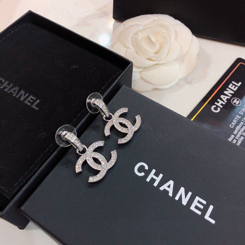 Double C diamond earrings