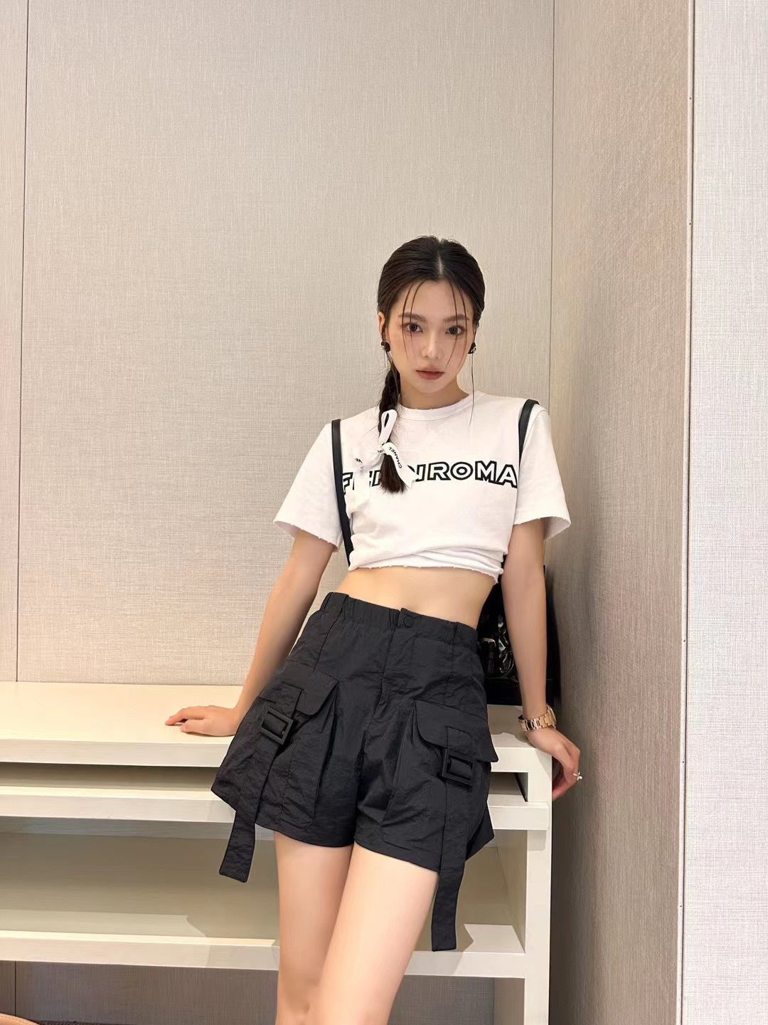 Black Utility Shorts