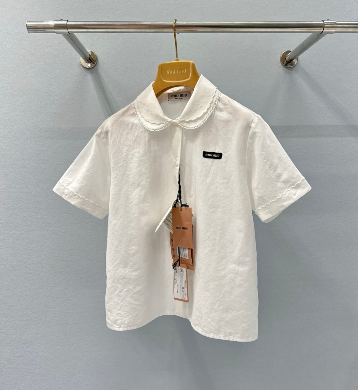 Academic-style short skirt and short-sleeved top set