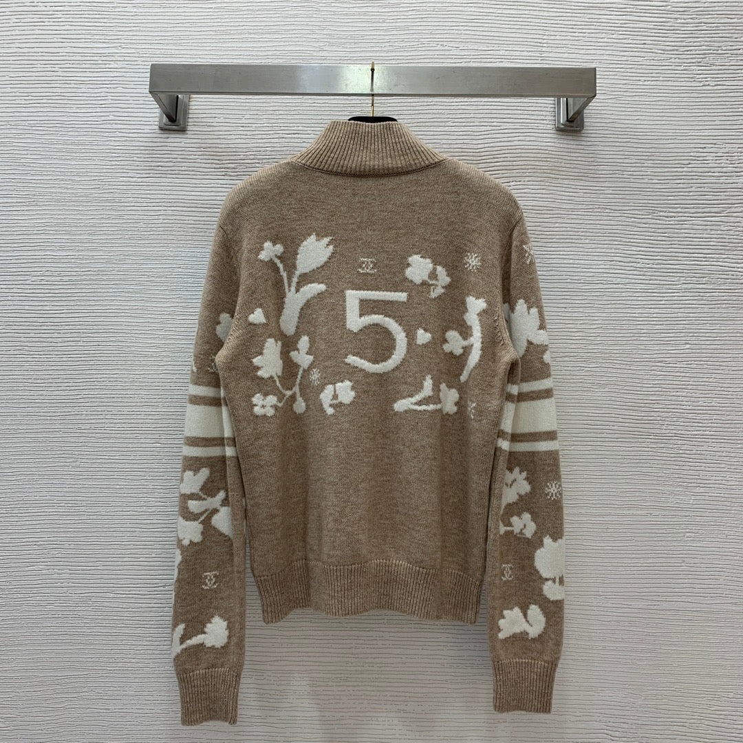 Suéter de lana de punto jacquard