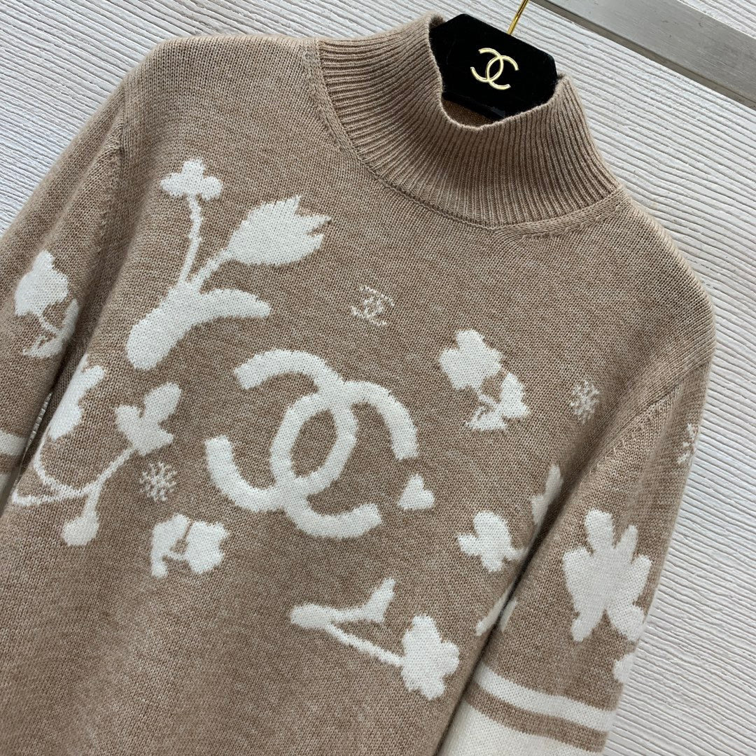 Suéter de lana de punto jacquard