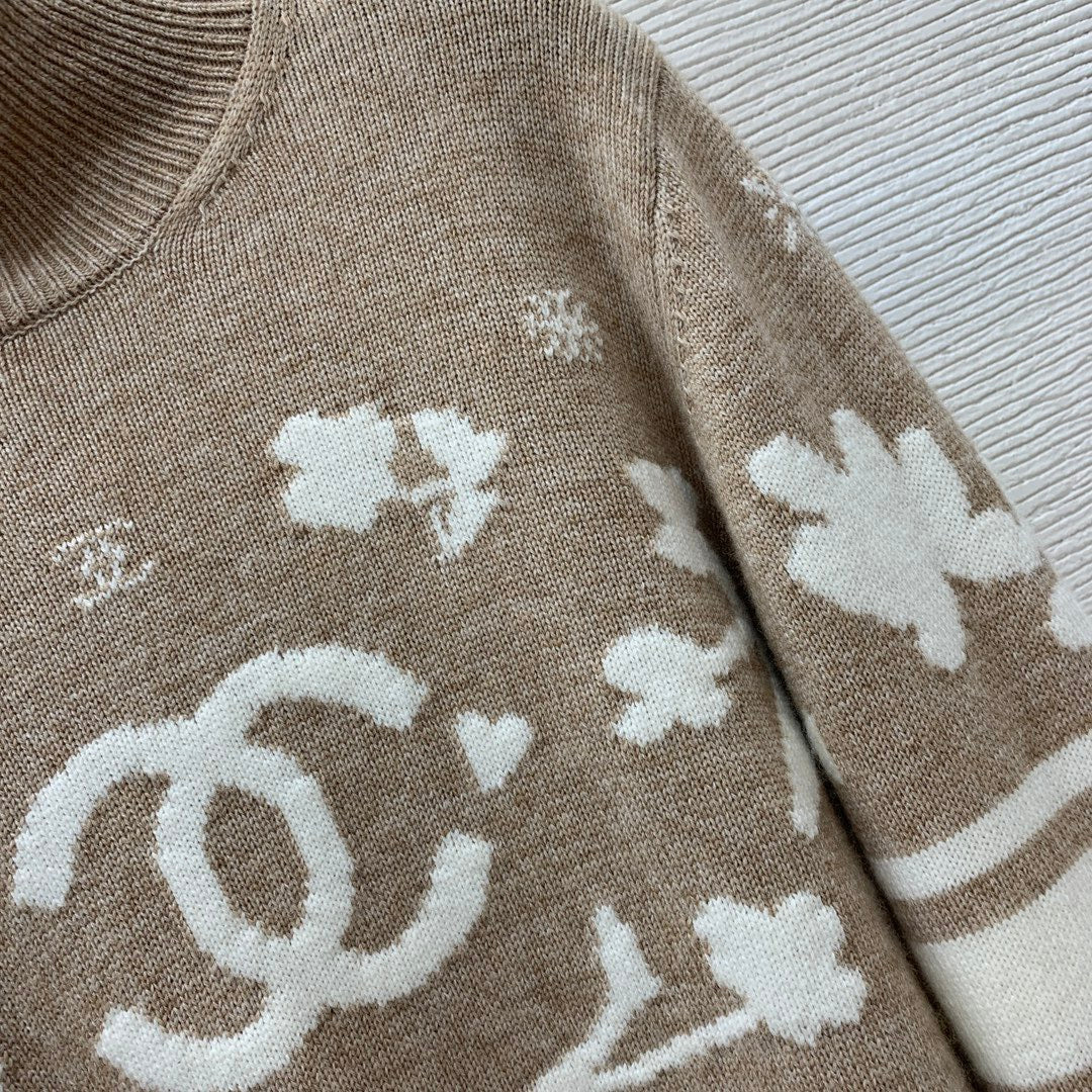 Suéter de lana de punto jacquard