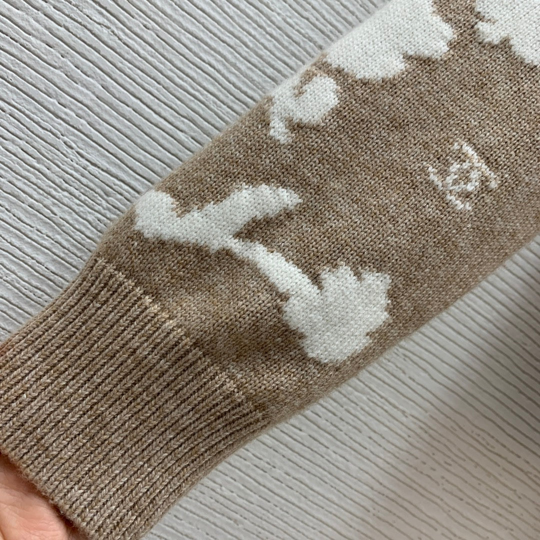 Suéter de lana de punto jacquard