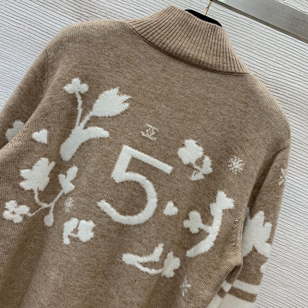 Suéter de lana de punto jacquard