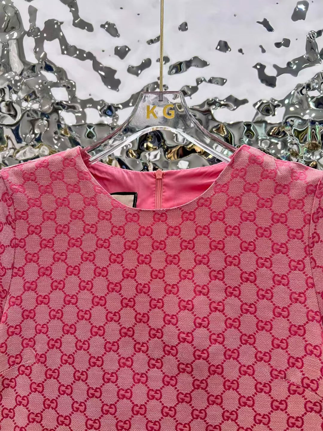 Skirt gradient full of stars rhinestone round neck short sleeve dress