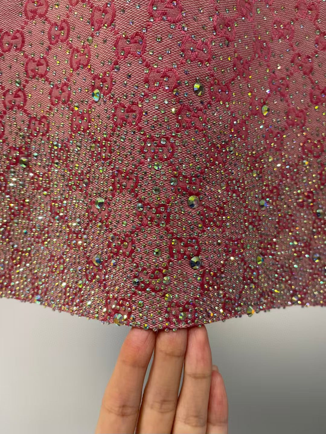 Skirt gradient full of stars rhinestone round neck short sleeve dress