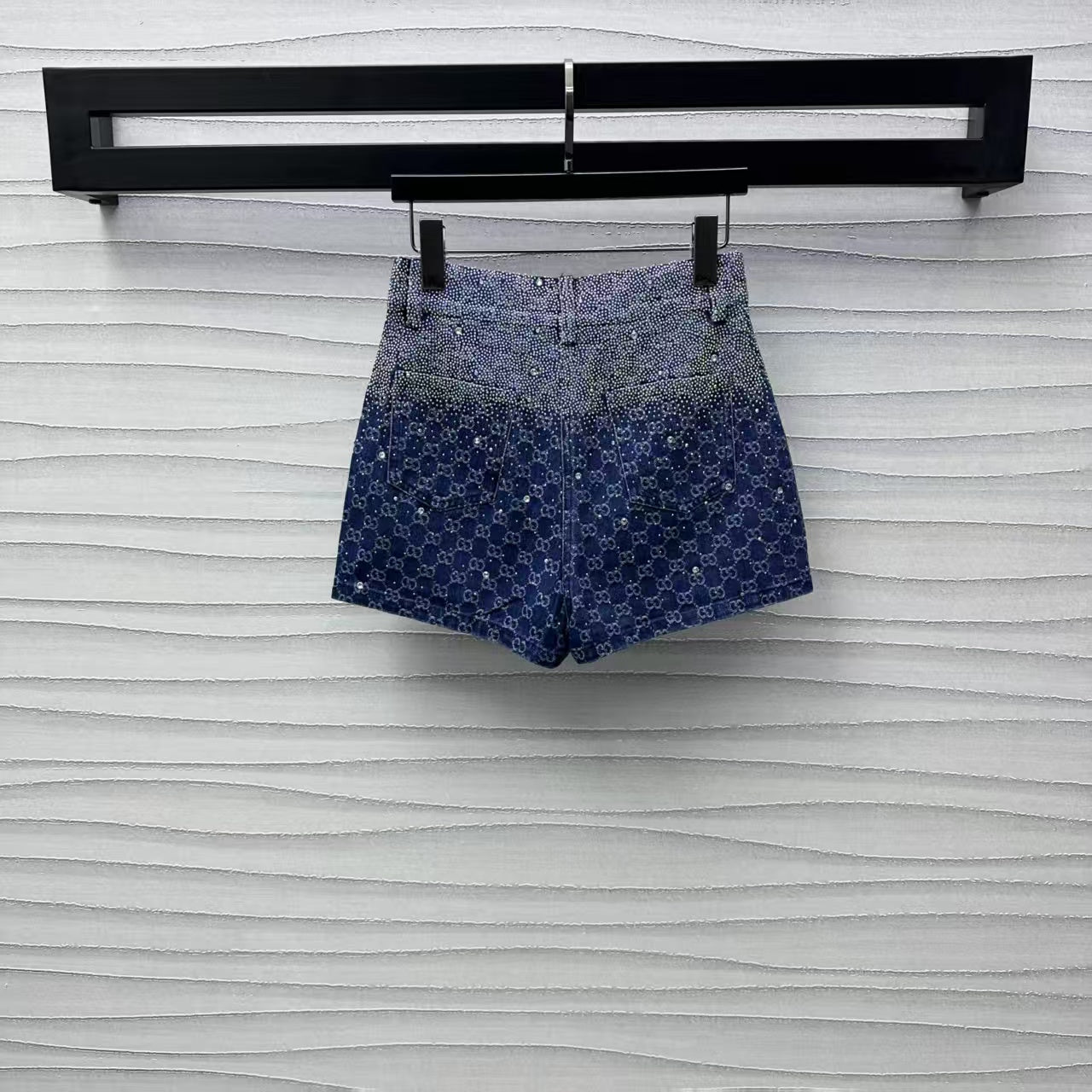 Hot drilling gradient denim shorts suit