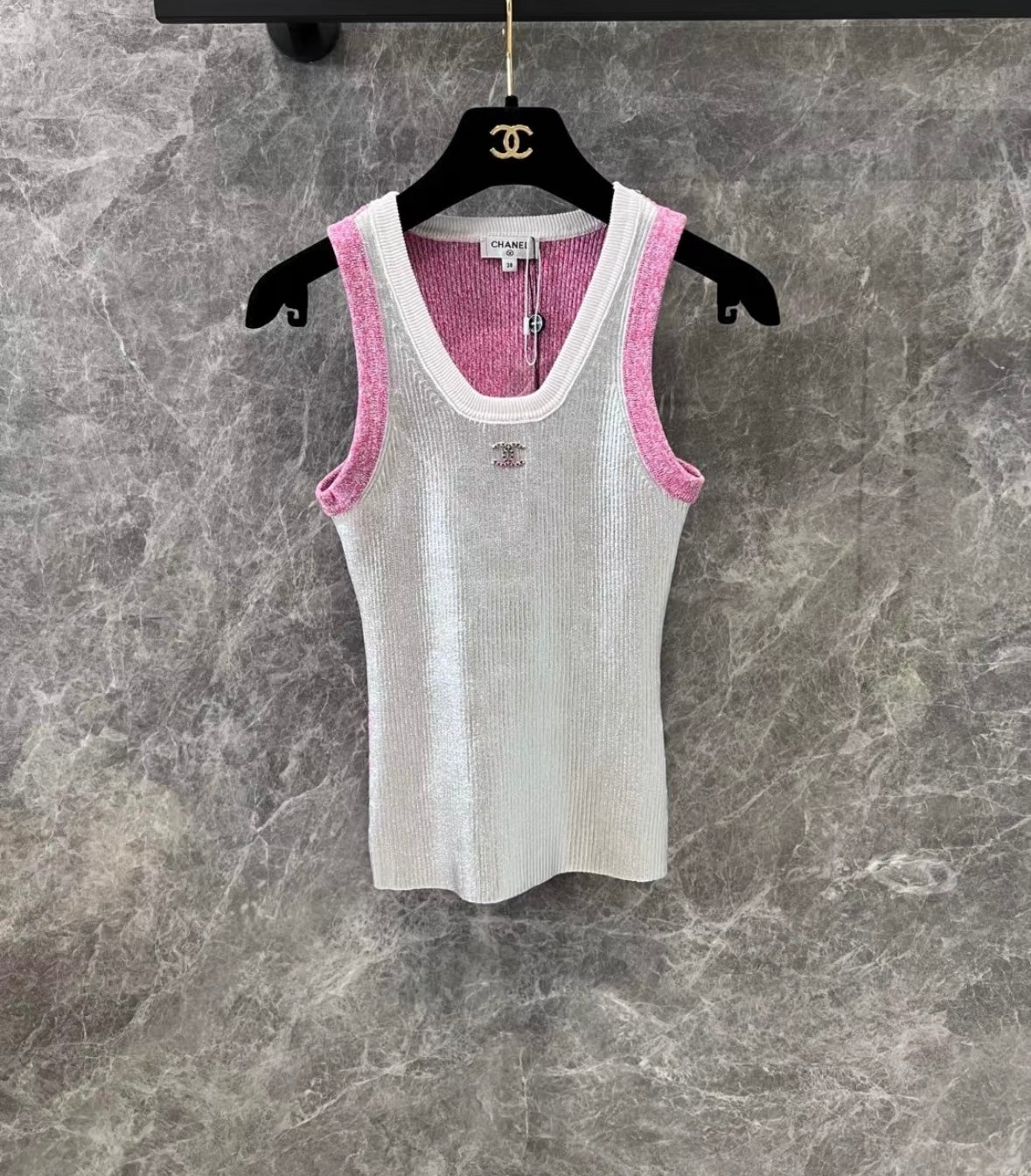 Candy color contrast suspender vest