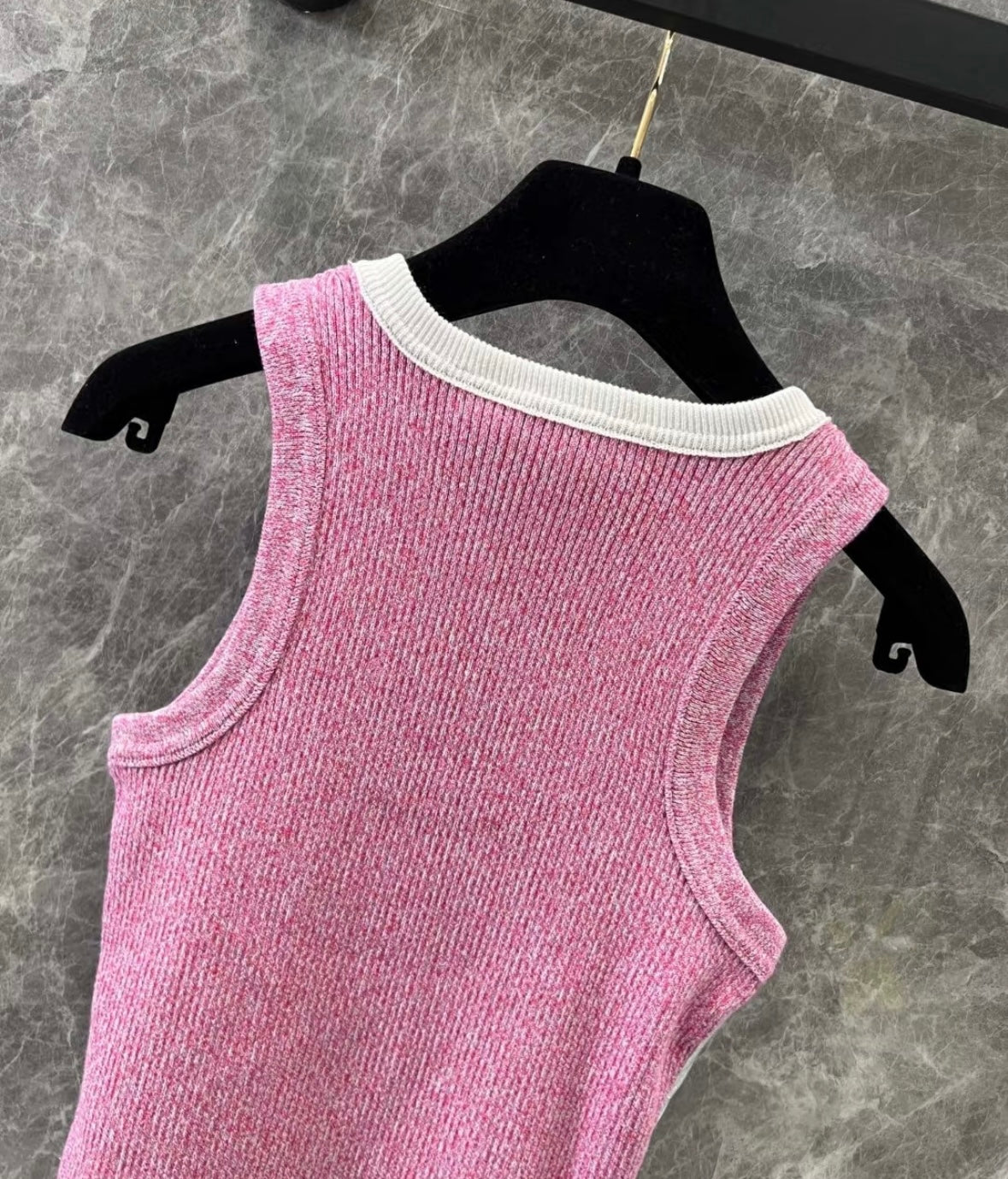 Candy color contrast suspender vest
