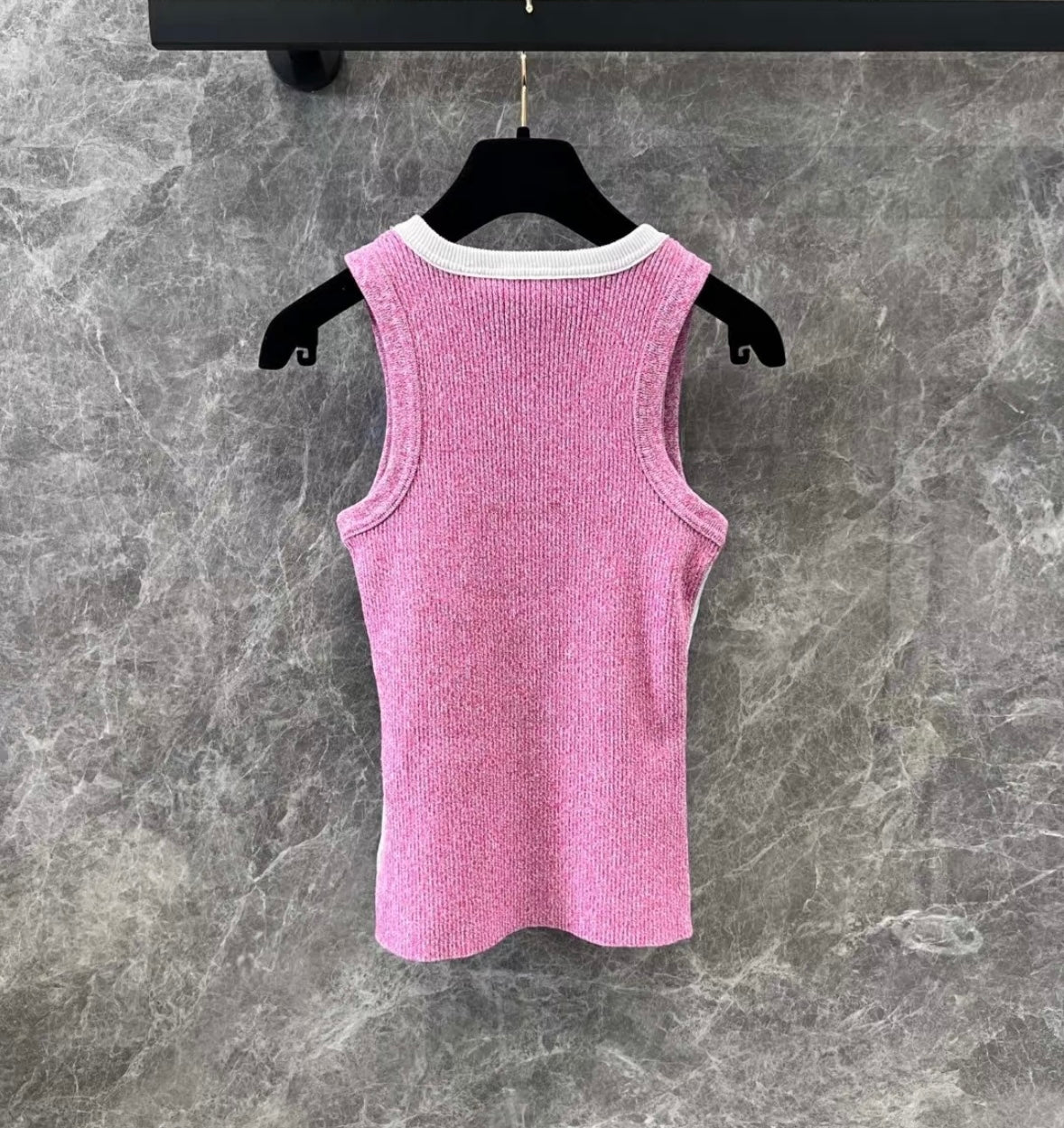Candy color contrast suspender vest
