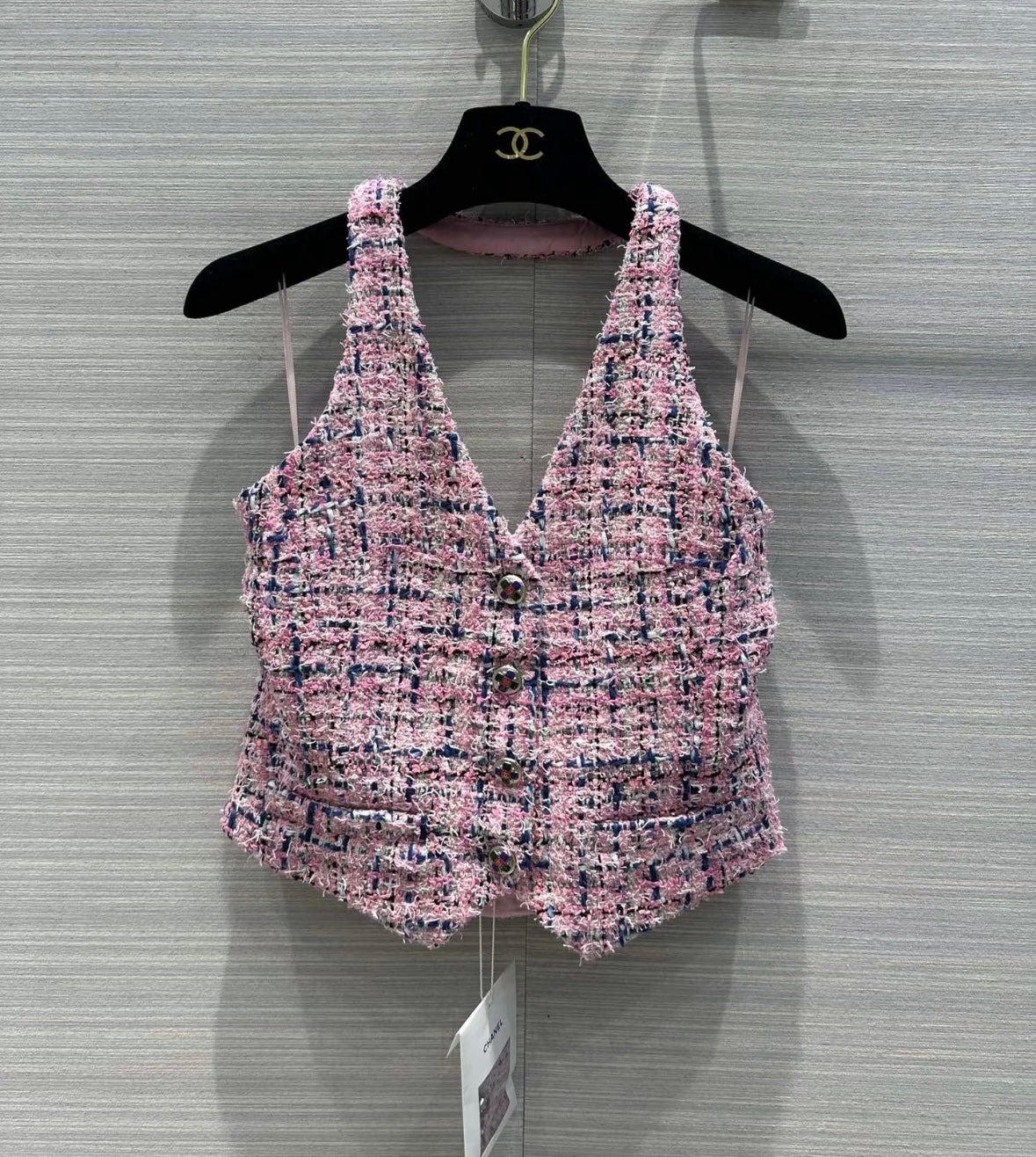 Small fragrant wind hanging neck suspender vest