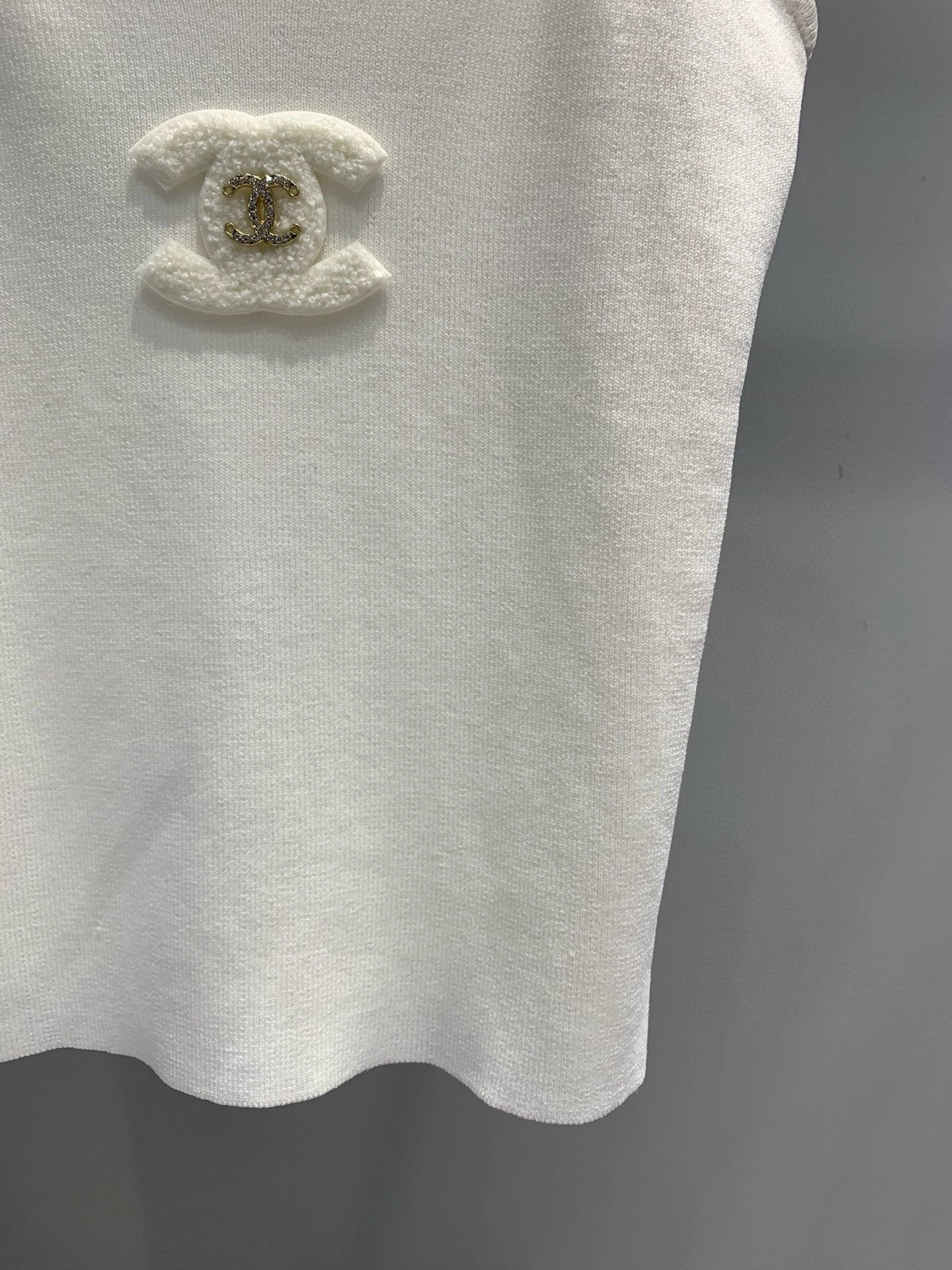 Double C stereoscopic towel embroidered custom hardware chain sling knitted vest