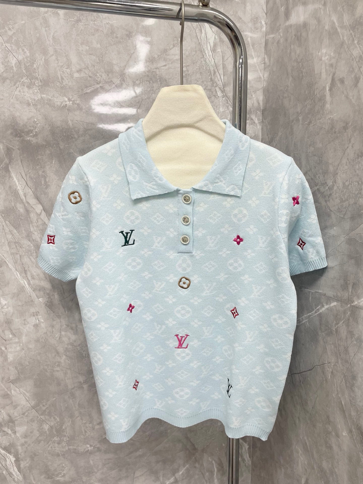 Butterfly sequined letter embroidered knitted vest